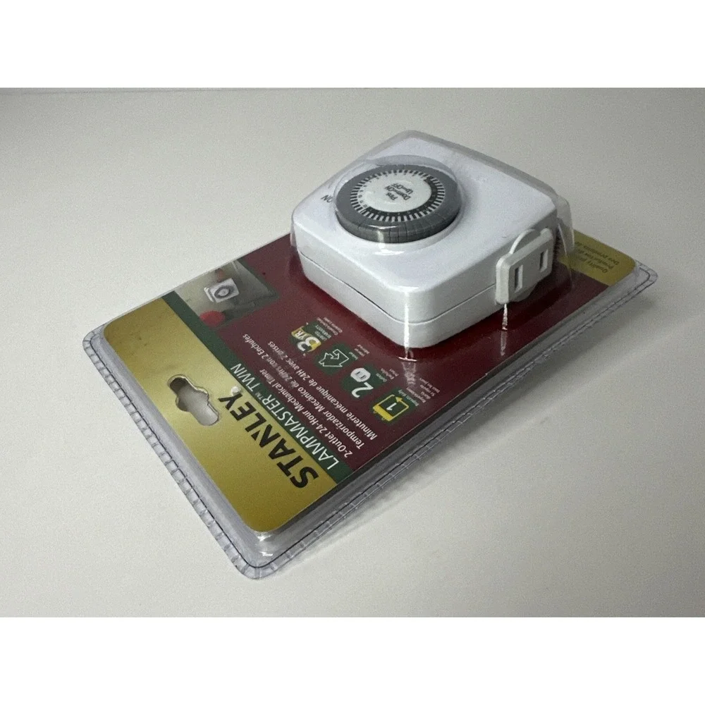 Stanley‎ Lamp Master Twin Outlet Timer With Multiple On/Off Settings 56404 NEW